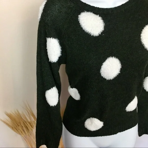 GREEN and white polka dot sweater. LUMIERE - Picture 4 of 8